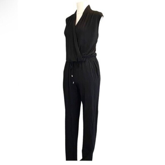 Splendid Sleeveless Faux Wrap Bodice Drawstring Waist Skinny Leg Jumpsuit Sz XS - Picture 1 of 5